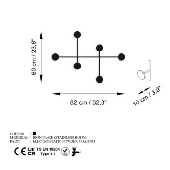 Čierny kovový nástenný vešiak Dama – Kalune Design - Image 6