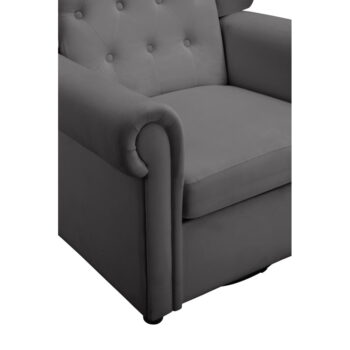 Sivé zamatové hojdacie chesterfield kreslo Lillyse – Støraa - Image 2