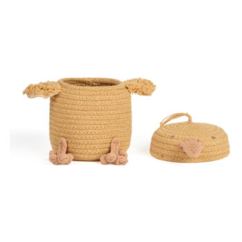 Žltý látkový detský kôš na hračky ø 13x15 cm Mini Charlie the Chicken – Lorena Canals - Image 5