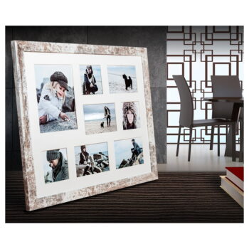 Sivo-biely rámček na 8 fotografií Styler Narvik, 51 × 41 cm - Image 2