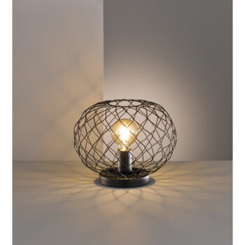 Čierna stolová lampa s kovovým tienidlom (výška  23 cm) Justin – Fischer & Honsel – Obrázok 4
