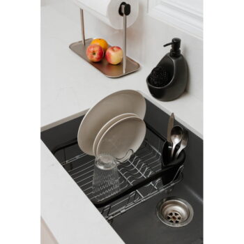 Čierny oceľový odkvapkávač 37x29 cm Sinkin – Umbra - Image 10