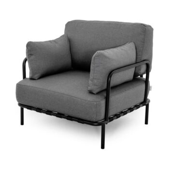 Tmavosivé polstrované záhradné kreslo Salve – Sit Sit - Image 9