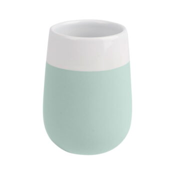 Zeleno-biely keramický pohárik na zubné kefky Wenko Matta – Obrázok 2