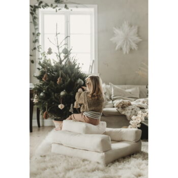 Detské rozkladacie kreslo s taburetkou Karup Design Mini Cube Natural – Obrázok 3