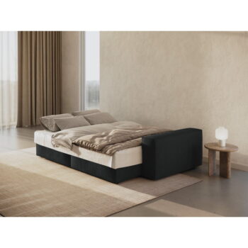 Čierna rozkladacia pohovka z textílie bouclé 247 cm Jodie – Micadoni Home - Image 7