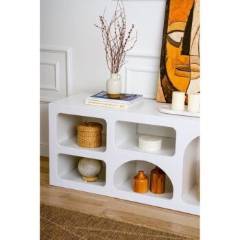 Biela poschodová polica 160 cm Lorin – Kalune Design - Image 5