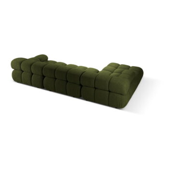 Zelená modulárna rohová pohovka z textílie bouclé (ľavý roh) Bellis – Micadoni Home - Image 4