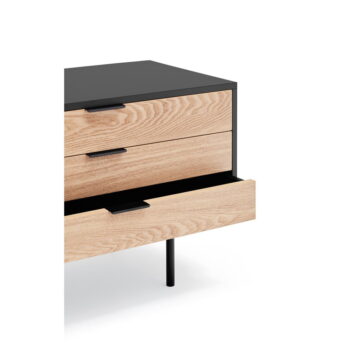 TV stolík v dekore duba v čierno-prírodnej farbe 180x52 cm Sierra – Teulat - Image 7