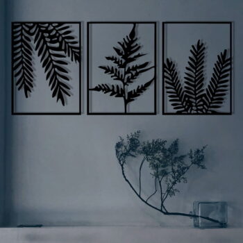 Kovové nástenné dekorácie v súprave 3 ks 118x50 cm Yakomo – Wallity - Image 3