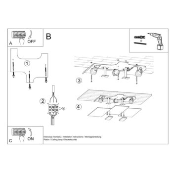 Biele stropné svietidlo so skleneným tienidlom 42x40 cm Veronica – Nice Lamps - Image 3