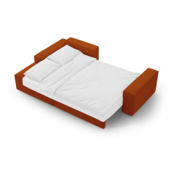 Rozkladacia rohová pohovka v tehlovej farbe (ľavý roh) Jodie – Micadoni Home - Image 7