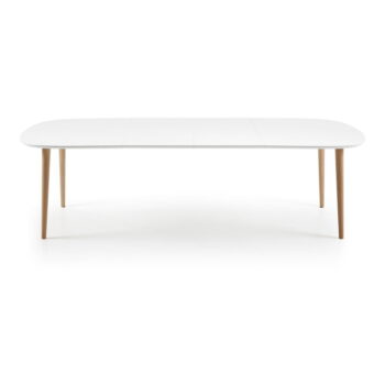 Biely rozkladací jedálenský stôl s bielou doskou 100x160 cm Oqui – Kave Home - Image 6