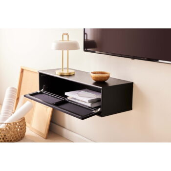 Čierny TV stolík v dekore jaseňa 89x22 cm Mistral – Hammel Furniture - Image 4