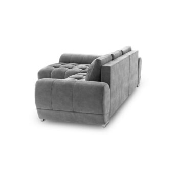 Sivá rozkladacia rohová pohovka so zamatovým poťahom Windsor & Co Sofas Nuage, ľavý roh – Obrázok 3
