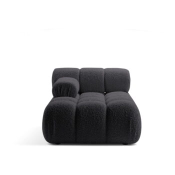 Antracitový modul pohovky z textílie bouclé (ľavý roh) Bellis – Micadoni Home