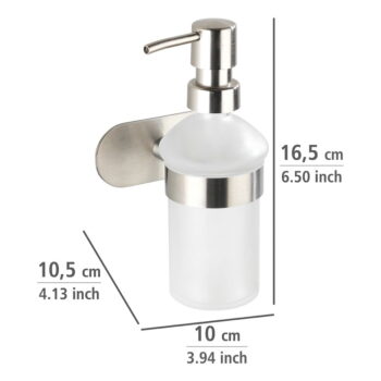 Samodržiaci sklenený dávkovač mydla v matne striebornej farbe 200 ml Orea – Wenko - Image 8