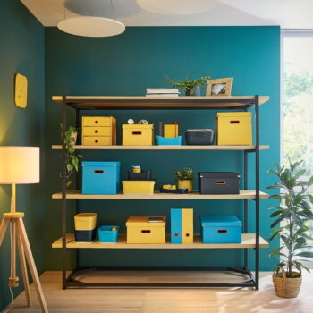 Žltý kartónový úložný box s vekom 48x37x20 cm Click&Store – Leitz - Image 3