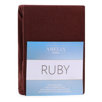 Hnedá napínacia froté plachta 200x200 cm Ruby – AmeliaHome – Obrázok 3