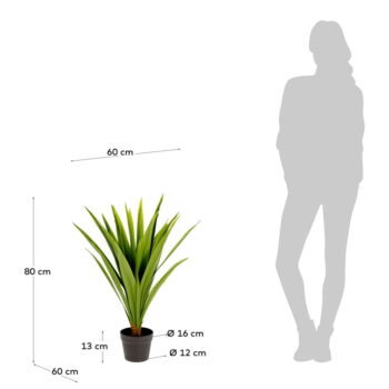 Umelá rastlina (výška  80 cm) Yucca – Kave Home – Obrázok 2