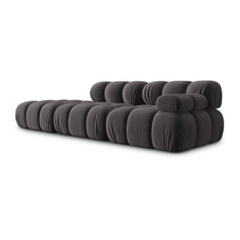 Tmavosivá zamatová pohovka 282 cm Bellis – Micadoni Home - Image 2