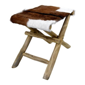 Hnedá stolička z teakového dreva Goatskin - Ego Dekor – Obrázok 2