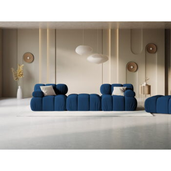 Modrá zamatová rohová pohovka Bellis – Micadoni Home - Image 10