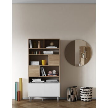 Biela knižnica v dekore duba 90x180 cm Horizon - TemaHome – Obrázok 2