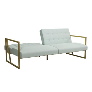 Biela rozkladacia pohovka so zamatovým povrchom CosmoLiving by Cosmopolitan Lexington – Obrázok 11