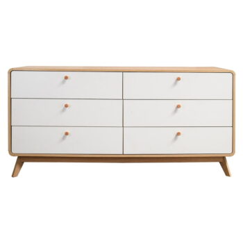 Nízka komoda v dekore duba v bielo-prírodnej farbe 150x74 cm Caitlin – Støraa - Image 6