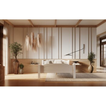 Biela jednolôžková posteľ z borovicového dreva 90x200 cm Liva – Olivia Living – Obrázok 5