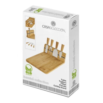 Bambusová doštička s príslušenstvom na syr 5 ks 20x30 cm – Casa Selección - Image 5