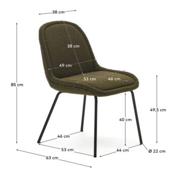 Zelené jedálenské stoličky v súprave 4 ks Aimin – Kave Home - Image 6