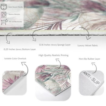 Fialovo-sivý prateľný koberec 80x150 cm Dusty Flowers – Mila Home - Image 4
