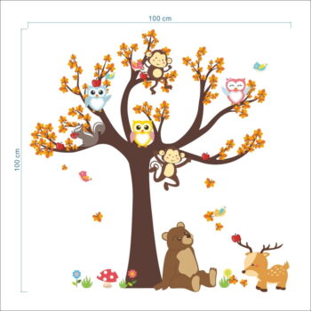 Detská samolepka Ambiance Tree with Animals – Obrázok 2