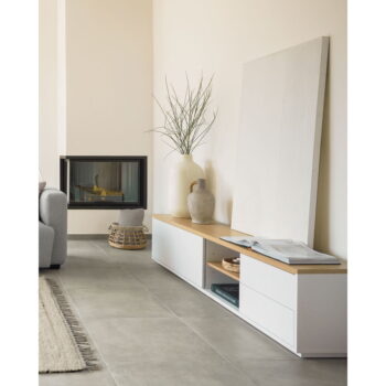 Biely TV stolík 200x44 cm Abilen – Kave Home - Image 4