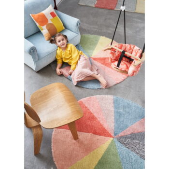 Prateľný ručne tkaný vlnený detský koberec ø120 cm Pie Chart – Lorena Canals – Obrázok 2