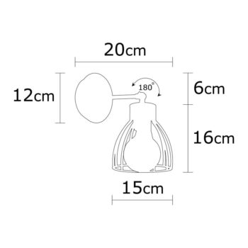 Nástenné svietidlo v čiernej a bronzovej farbe ø 15 cm Kemah – Opviq lights – Obrázok 5