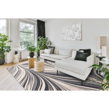 Krémovo-sivý vlnený koberec 133x180 cm Zebre – Agnella – Obrázok 2