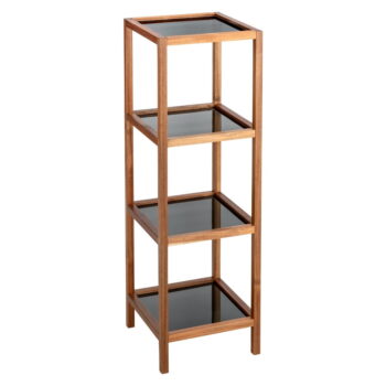 Sklenený kúpeľňový regál v čierno-prírodnej farbe 36x112 cm Fondi – Wenko – Obrázok 2