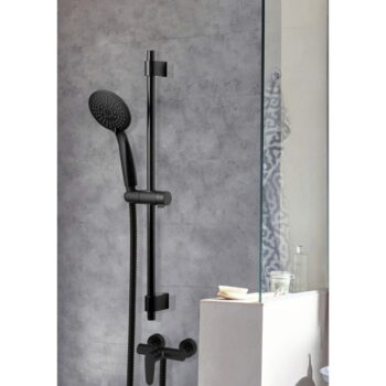 Čierny sprchový set z nerezovej ocele 66 cm Young - Wenko - Image 2