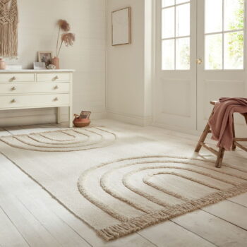 Krémový ručne tkaný bavlnený koberec 60x110 cm Anais Rainbow – Flair Rugs - Image 3