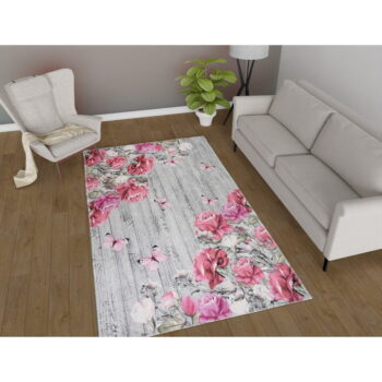 Ružovo-sivý prateľný koberec 160x230 cm Blooming Roses – Vitaus - Image 2