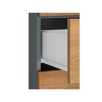 Vysoká úzka kúpeľňová skrinka v dekore duba v prírodnej farbe 130x35 cm Malika – Støraa – Obrázok 5