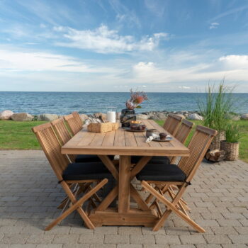 Záhradný jedálenský stôl z tíkového dreva 100x240 cm Volos – House Nordic - Image 2
