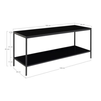 Čierny TV stolík 36x45 cm Vita - House Nordic - Image 6