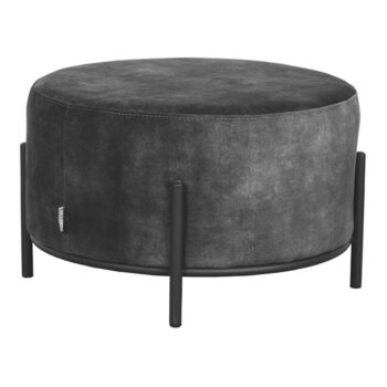 Antracitový zamatový taburet Troy – LABEL51 - Image 2