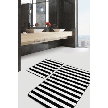 Biele/čierne kúpeľňové predložky v súprave 2 ks 60x100 cm – Mila Home - Image 3