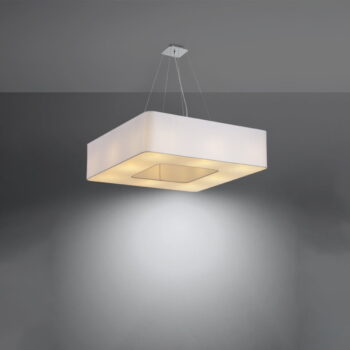 Biele závesné svietidlo so skleneno-textilným tienidlom Piano – Nice Lamps – Obrázok 4