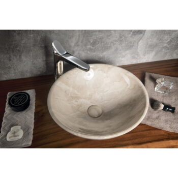 Béžové keramické okrúhle umývadlo ø 42 cm Dalma – Sapho - Image 4